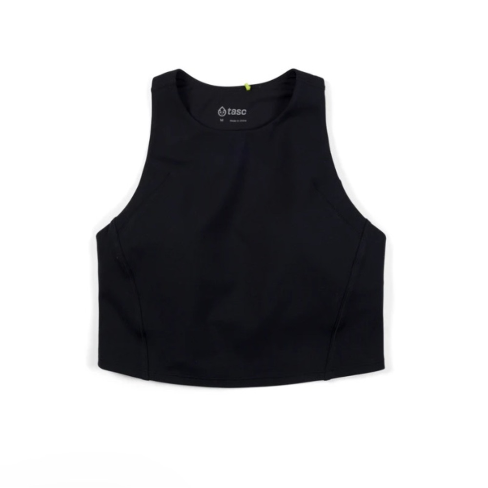 New Tasc Performance Black Sculpted Activewear Crop Tank Top Sports Bra Workout
